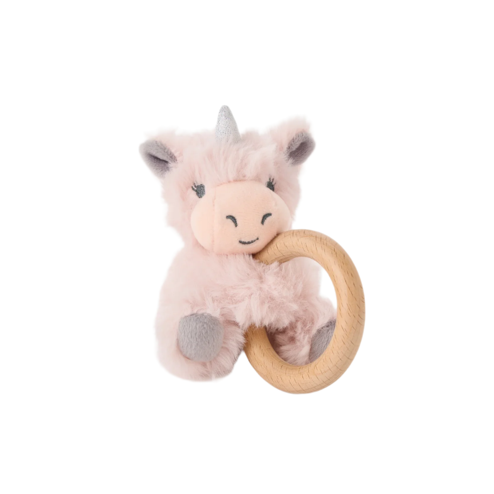 Plush Unicorn Wooden Ring Rattle from Anderson Parker