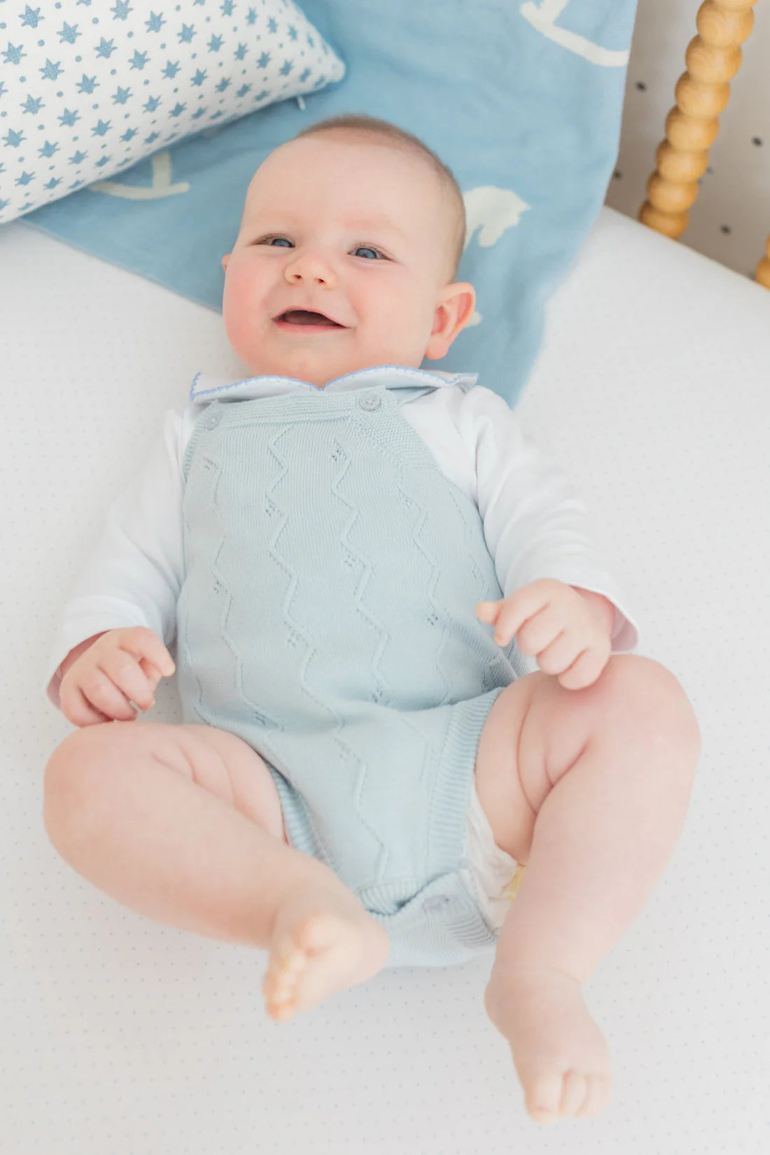 Pointelle Knit Bubble - Light Blue from Anderson Parker