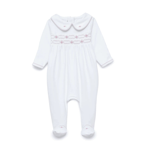 Poppy Smocked Footie - Light Pink from Anderson Parker