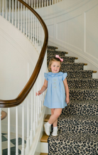 Pre-Order : Sid Scallop Pleat Dress - Blue from Anderson Parker
