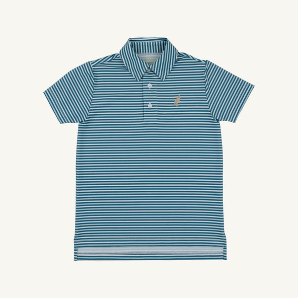 Prepletic™ Prim And Proper Polo - Sumner County Stripe (Barnsley Blue)/Keeneland Khaki from Anderson Parker