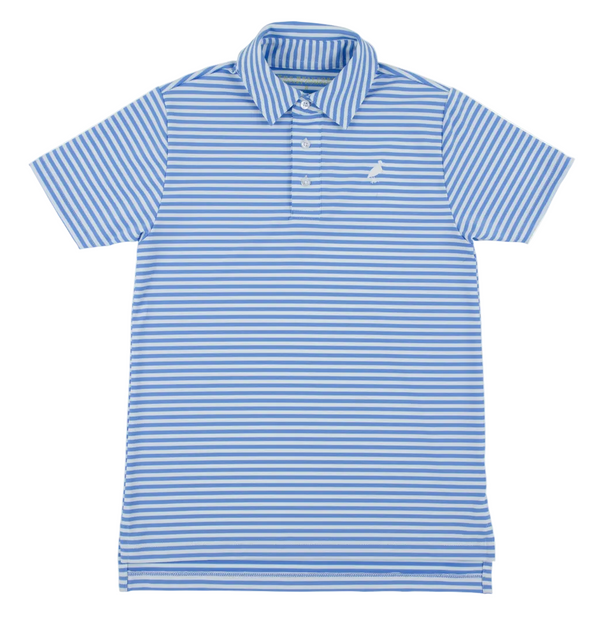 Prepletic Prim & Proper Polo - Sunrise Blvd Blue Stripe/Worth Ave White from Anderson Parker