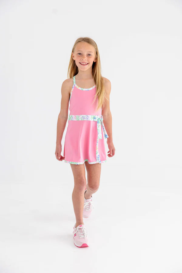 Prepletic™ Teggy Tennis Dress - Hamptons Hot Pink with Gaston Street Garden from Anderson Parker