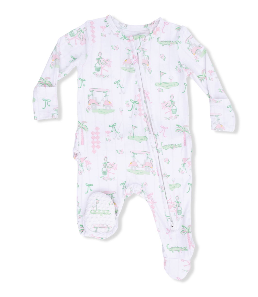 Pretty Golf - 2 Way Ruffle Back Zipper Footie from Anderson Parker