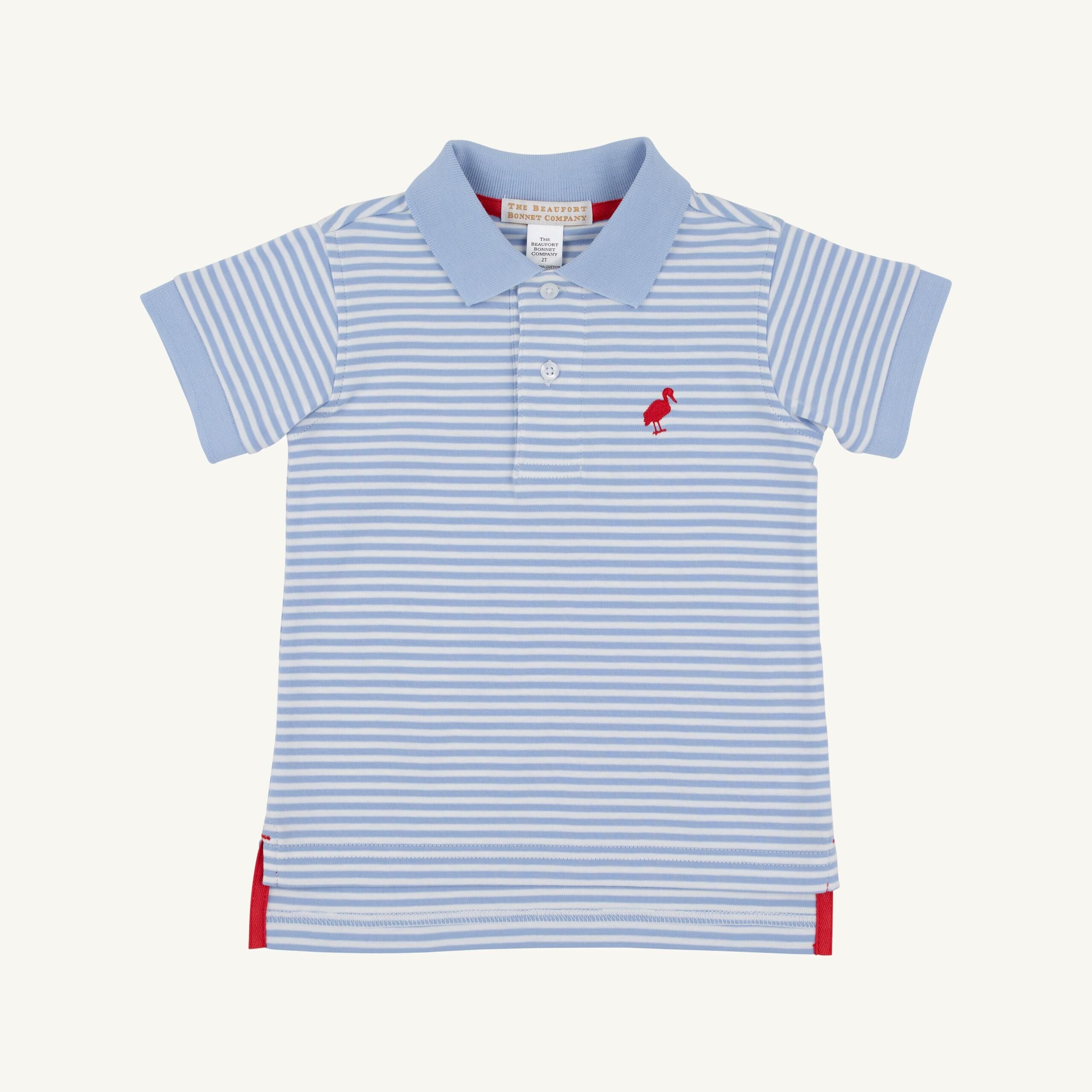 Prim And Proper Polo - Beale Street Blue Stripe/Beale Street Blue/Richmond Red from Anderson Parker