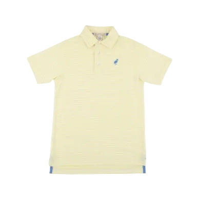 Prim And Proper Polo - Lake Worth Yellow Stripe/Barbados Blue from Anderson Parker