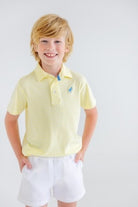 Prim And Proper Polo - Lake Worth Yellow Stripe/Barbados Blue from Anderson Parker