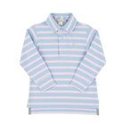 Prim And Proper Polo - Long Sleeve - Beale Street Blue Palm Beach Pink and Worth Ave White/Grantley Gray from Anderson Parker
