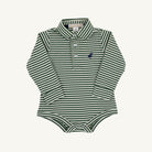 Prim And Proper Polo Ls - Pima - Grier Green Palmetto Pearl Stripe/Nantucket Navy from Anderson Parker