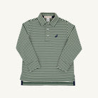 Prim And Proper Polo Ls - Pima - Grier Green Palmetto Pearl Stripe/Nantucket Navy from Anderson Parker
