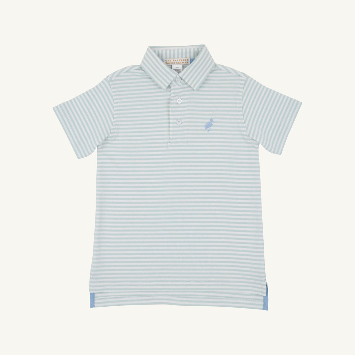 Prim And Proper Polo - Old Greenwich Green Stripe/Sarasota Sky from Anderson Parker