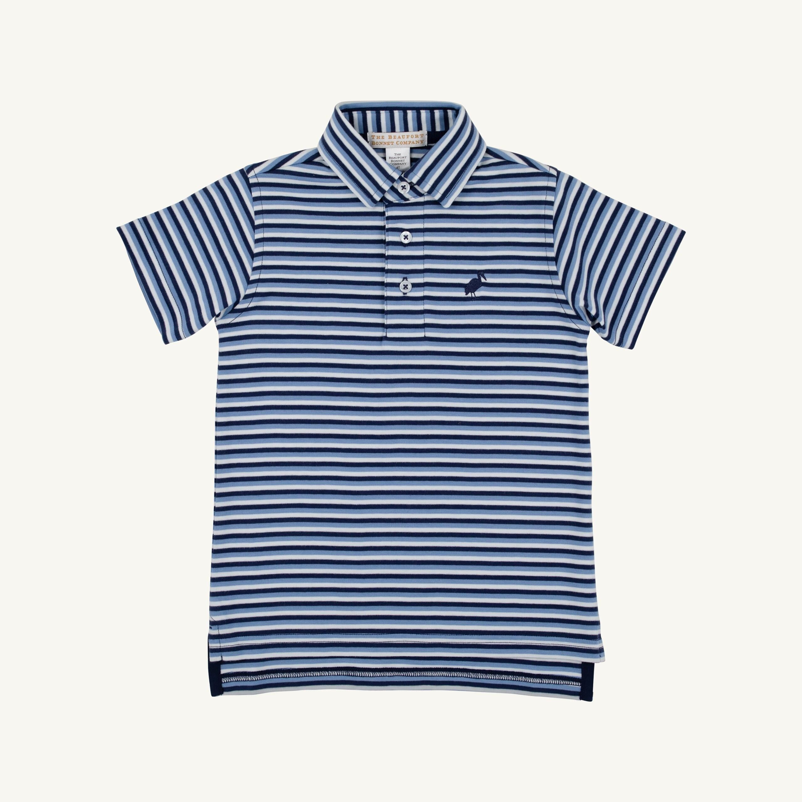 Prim And Proper Polo - Sumner County Stripe (Barbados Blue)/Nantucket Navy from Anderson Parker