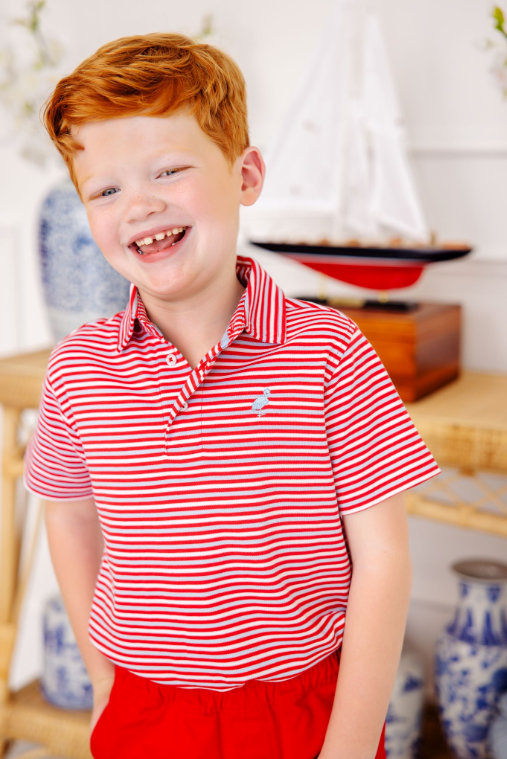 Prim And Proper Polo - Sumner County Stripe (Richmond Red)/Beale Street Blue from Anderson Parker