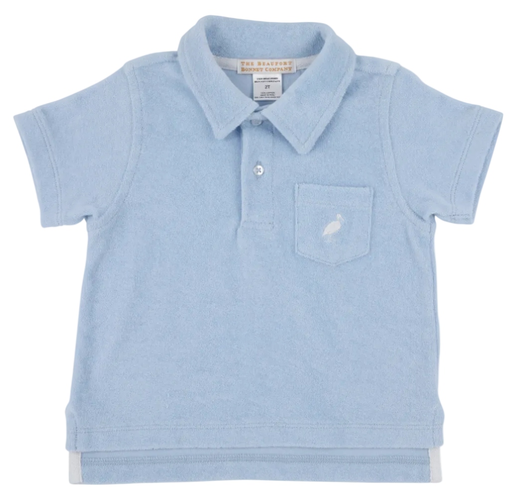 Prim And Proper Polo - Terrycloth - Beale Street Blue/Worth Ave White from Anderson Parker
