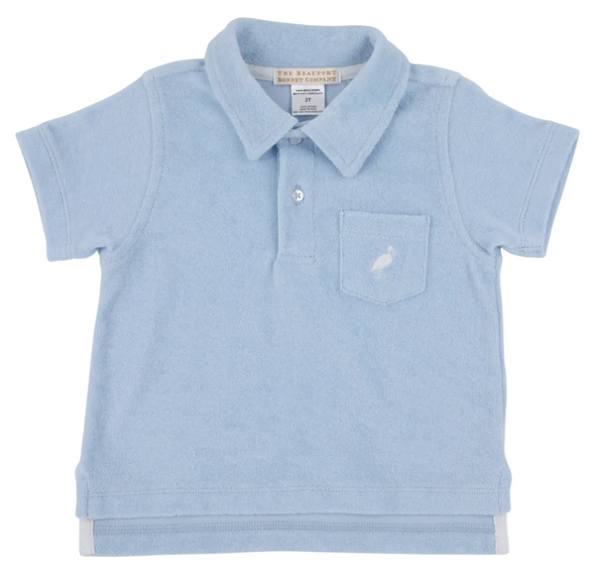 Prim And Proper Polo - Terrycloth - Beale Street Blue/Worth Ave White from Anderson Parker