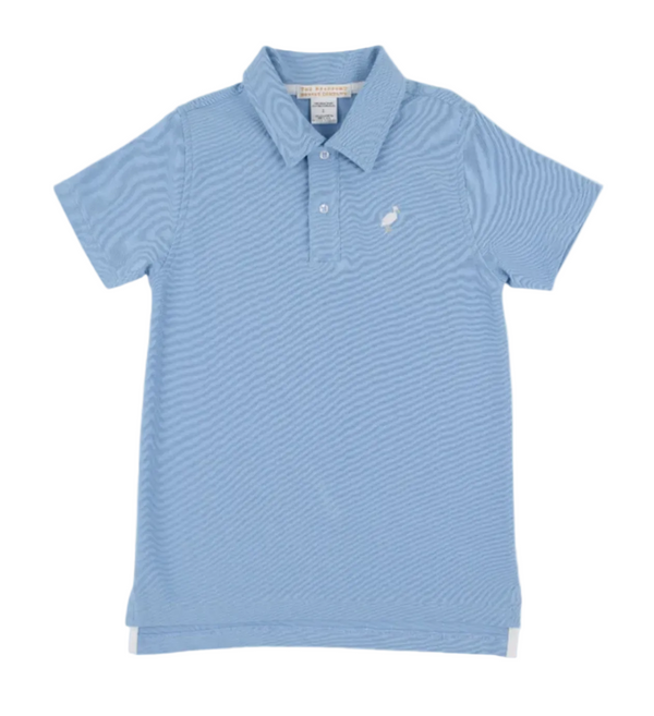 Prim & Proper Beach Polo - Sarasota Sky with Multicolor Stork from Anderson Parker