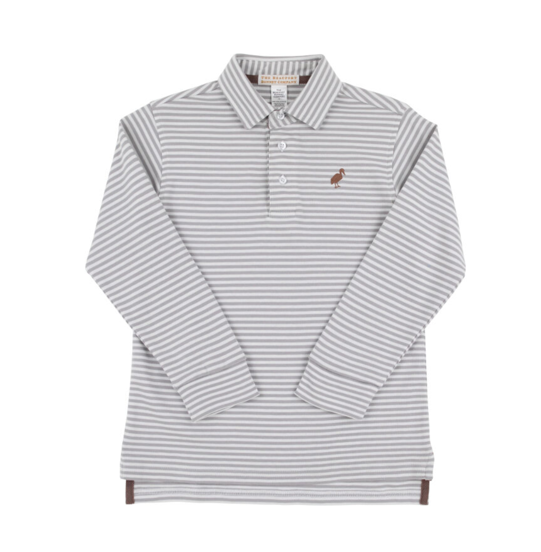 Prim & Proper - Long Sleeve - Grantley Gray Stripe/Gray Bay Brown from Anderson Parker