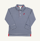 Prim & Proper Polo - Nantucket Navy Stripe/Richmond Red from Anderson Parker
