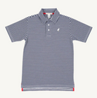 Prim & Proper Polo - Nantucket Navy Stripe with Multicolor Stork from Anderson Parker