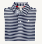 Prim & Proper Polo - Nantucket Navy Stripe with Multicolor Stork from Anderson Parker