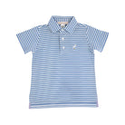 Prim & Proper Polo & Onesie - Barbados Blue Stripe with Multicolor Stork - Anderson Parker