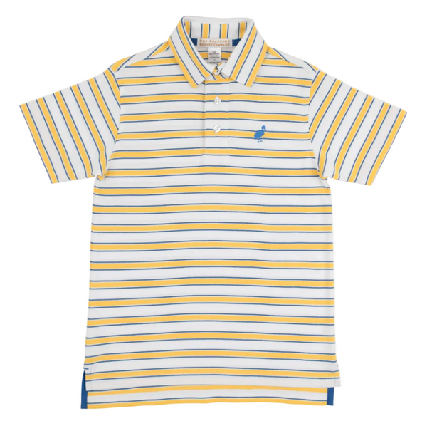 Prim & Proper Polo Pima - Lake Claire Lines/Wood Boat Blue from Anderson Parker