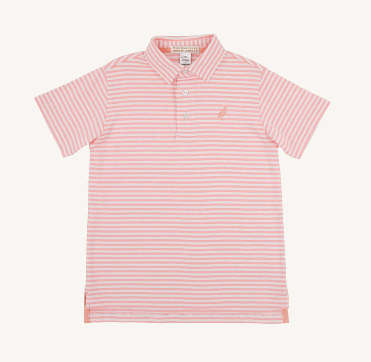 Prim & Proper Polo Pima - Sanibel Salmon Stripe/Pompano Peach from Anderson Parker