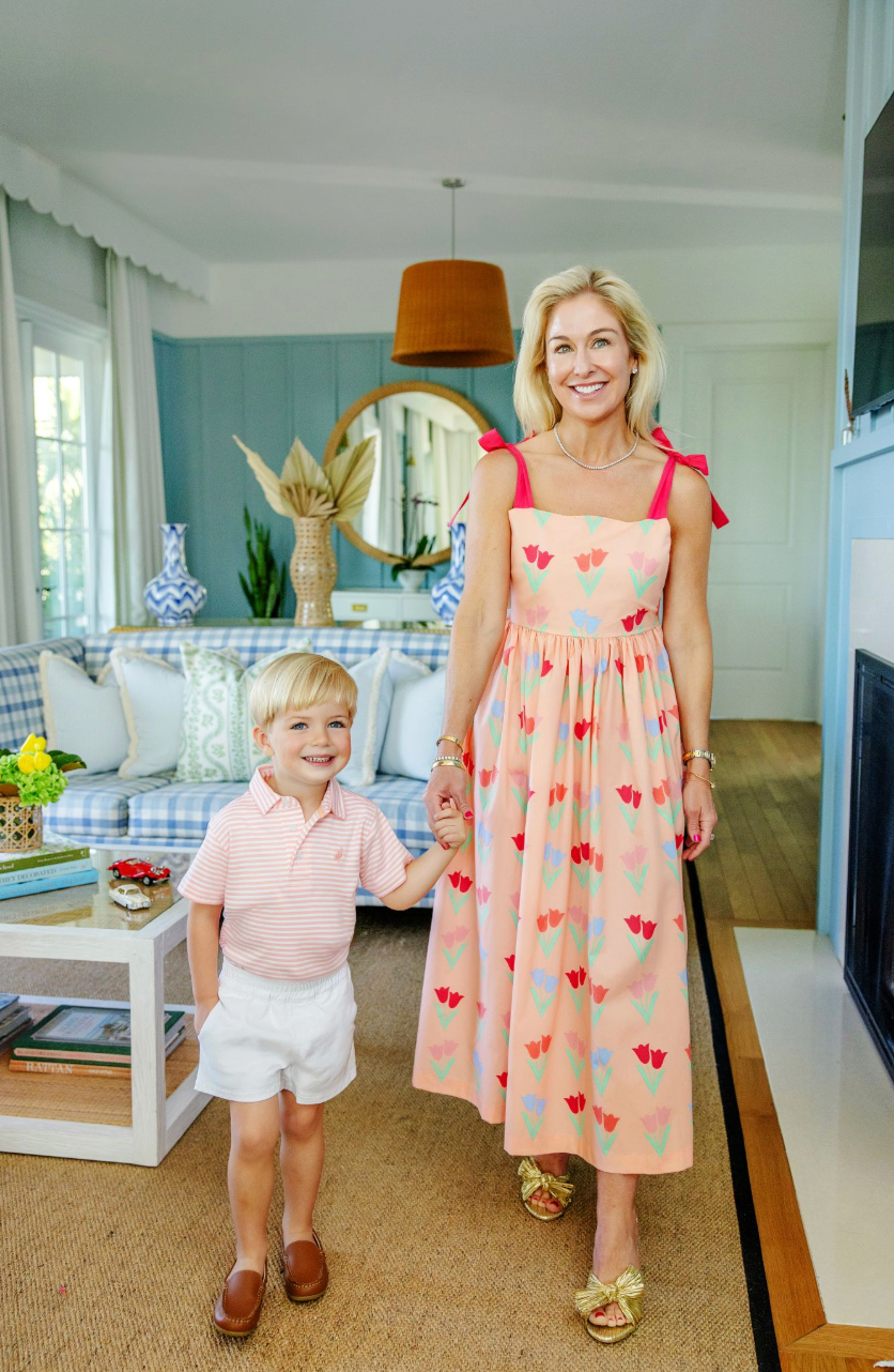 Prim & Proper Polo Pima - Sanibel Salmon Stripe/Pompano Peach from Anderson Parker