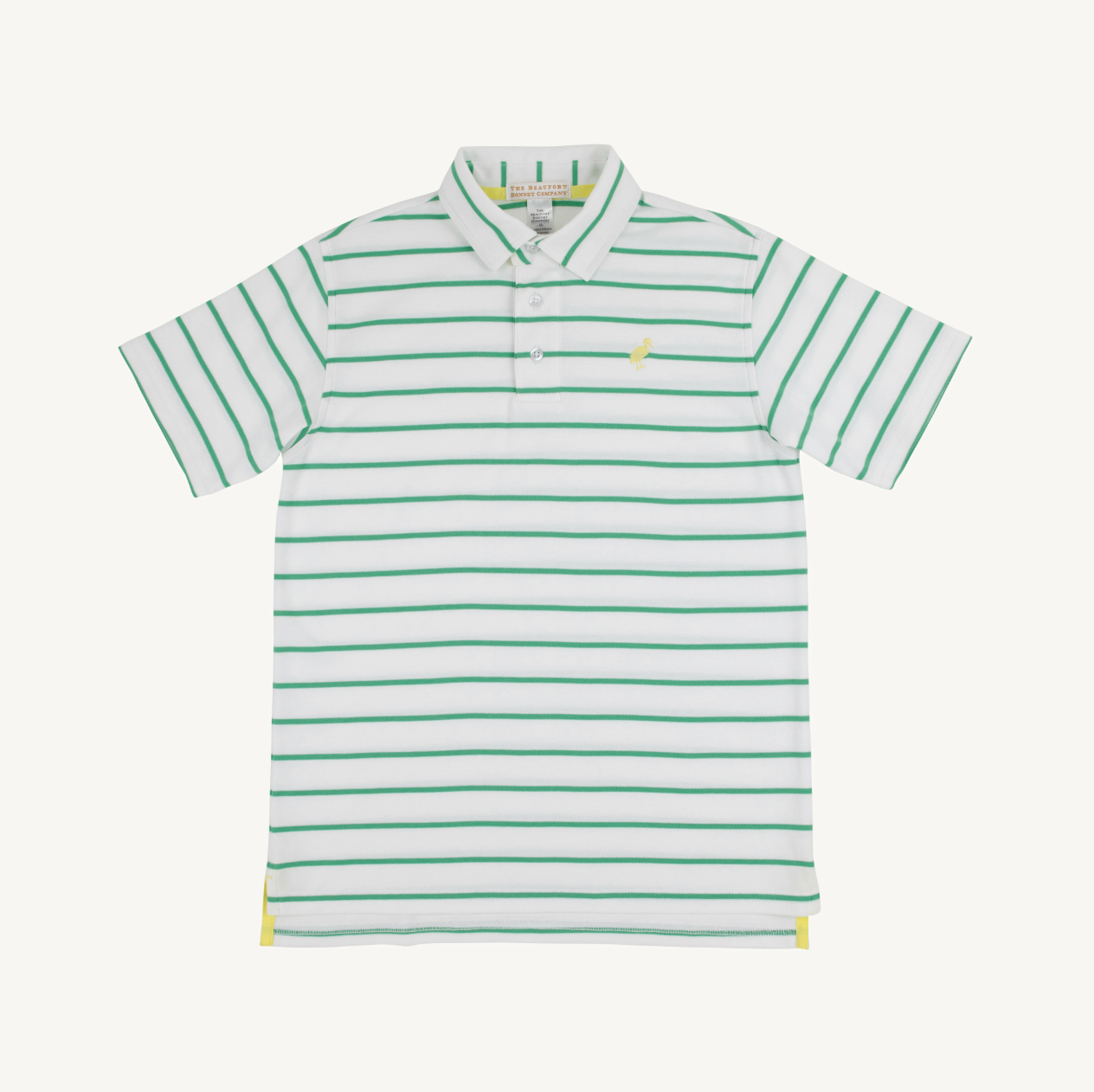Prim and Proper Polo - Gibson Island Green Stripe/Lake Worth Yellow from Anderson Parker