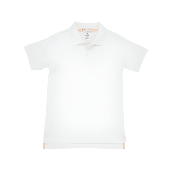 Prim and Proper Polo & Onesie Worth Avenue White with Multicolor Stork from Anderson Parker