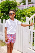 Prim and Proper Polo & Onesie Worth Avenue White with Multicolor Stork from Anderson Parker