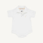 Prim and Proper Polo & Onesie Worth Avenue White with Multicolor Stork from Anderson Parker