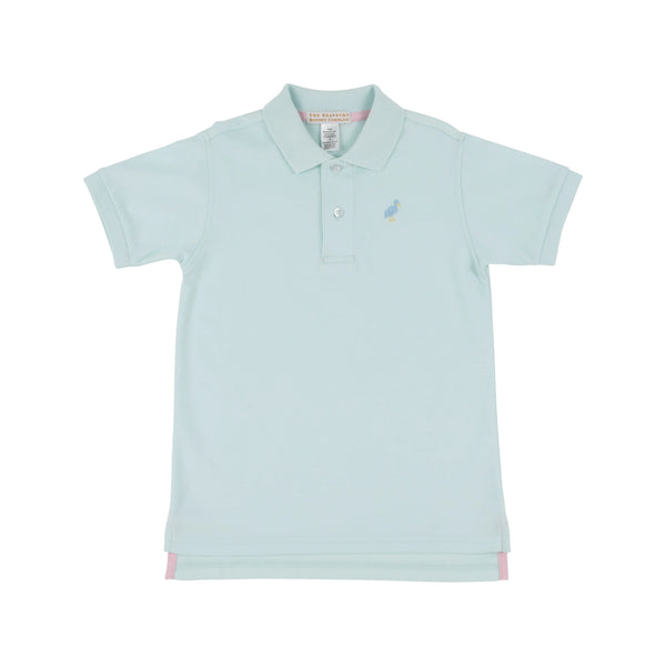 Prim and Proper Polo - Sea Island Seafoam with Beale Street Blue Multicolor Stork from Anderson Parker
