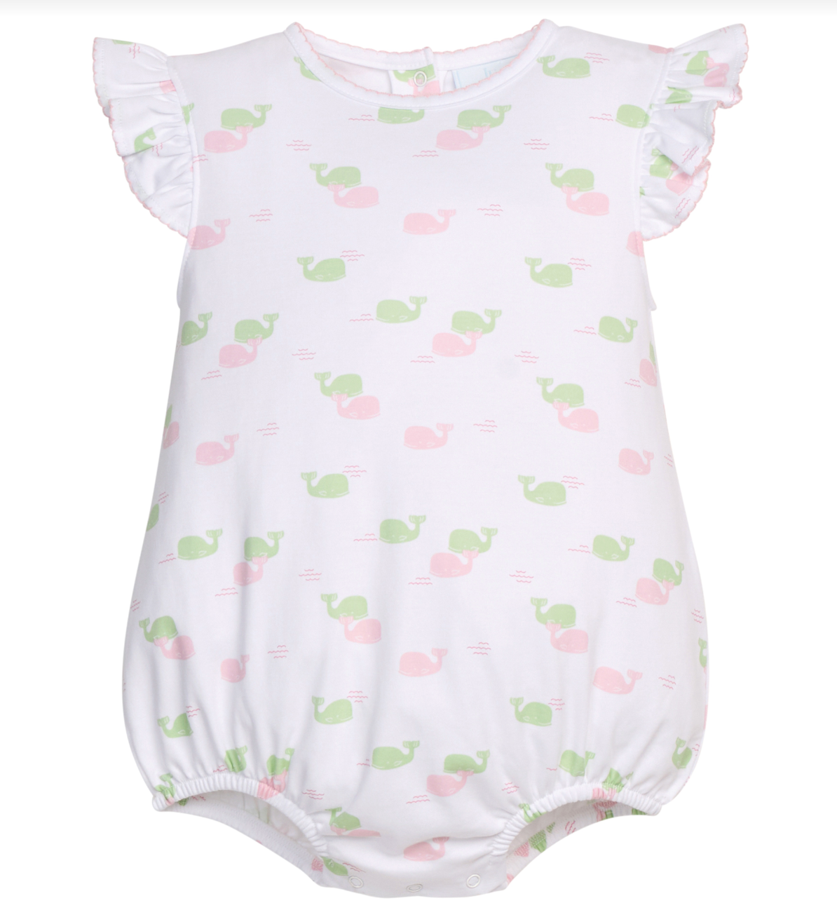 Printed Angel Sleeve Bubble - Pink Whales from Anderson Parker