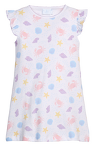 Printed Angel Sleeve Dress - Sea Shells from Anderson Parker