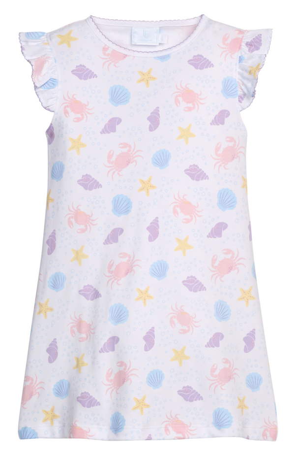 Printed Angel Sleeve Dress - Sea Shells from Anderson Parker