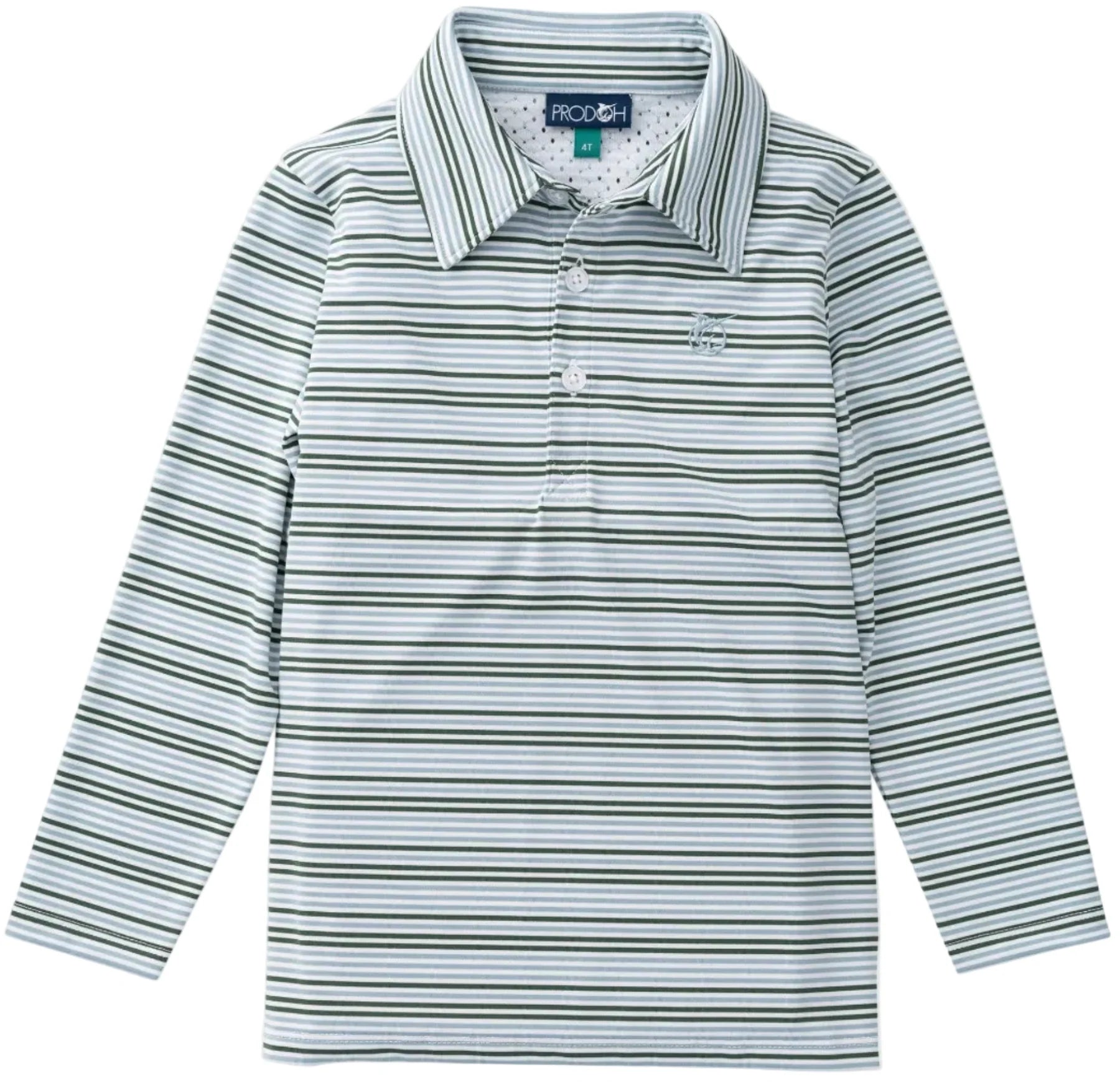 Pro Performance Long Sleeve Polo - Arona Camping Green Stripe from Anderson Parker
