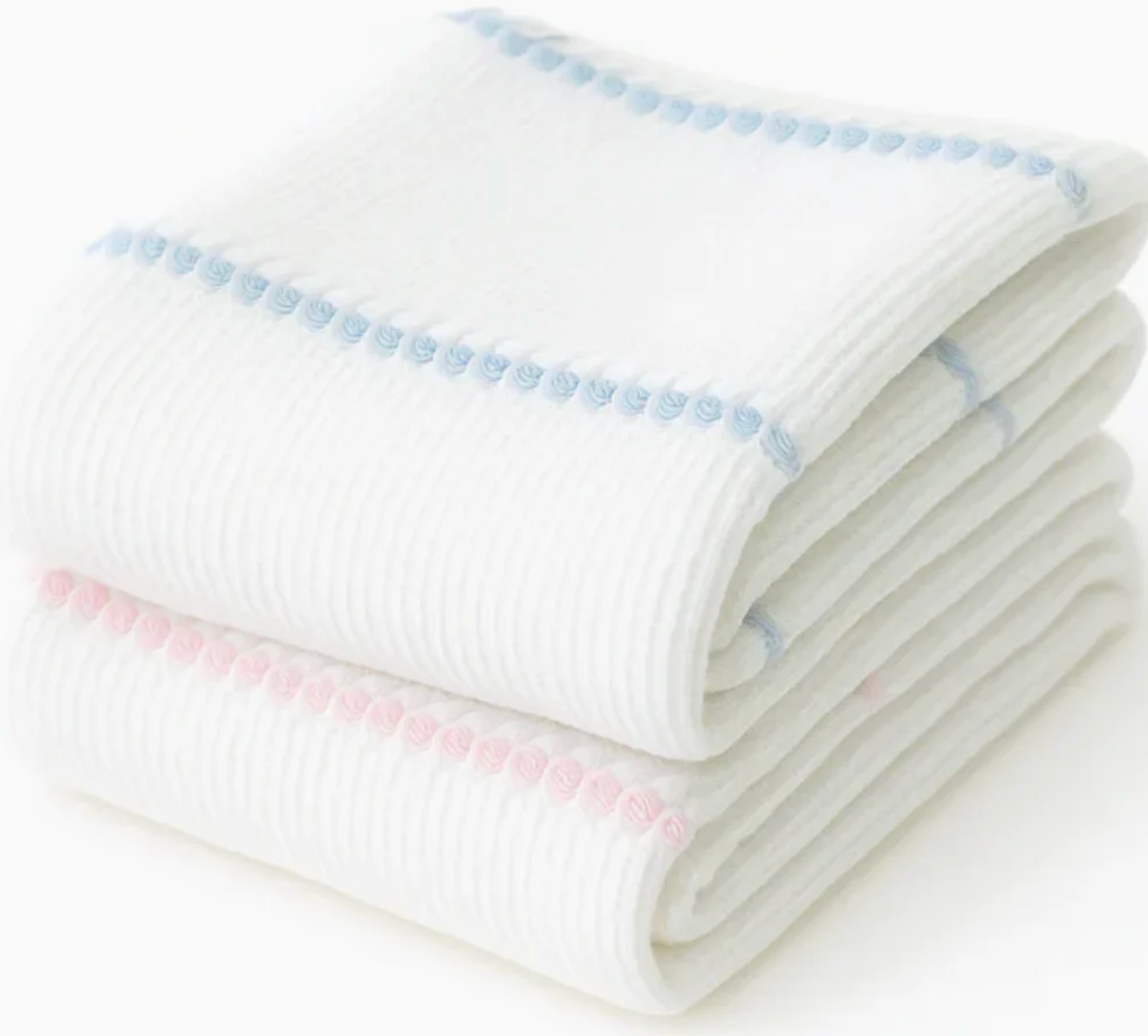 Pucker Texture with Stripe Baby Blanket - Blue from Anderson Parker
