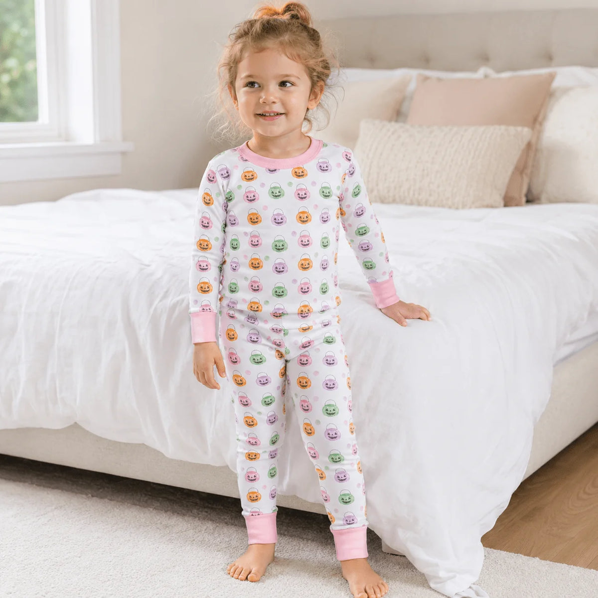 Pumpkin Party Long Pajamas - Pink from Anderson Parker