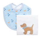 Puppy Basic Bib & Burp Boxed Set - Blue from Anderson Parker