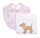 Puppy Basic Bib & Burp Boxed Set - Pink from Anderson Parker