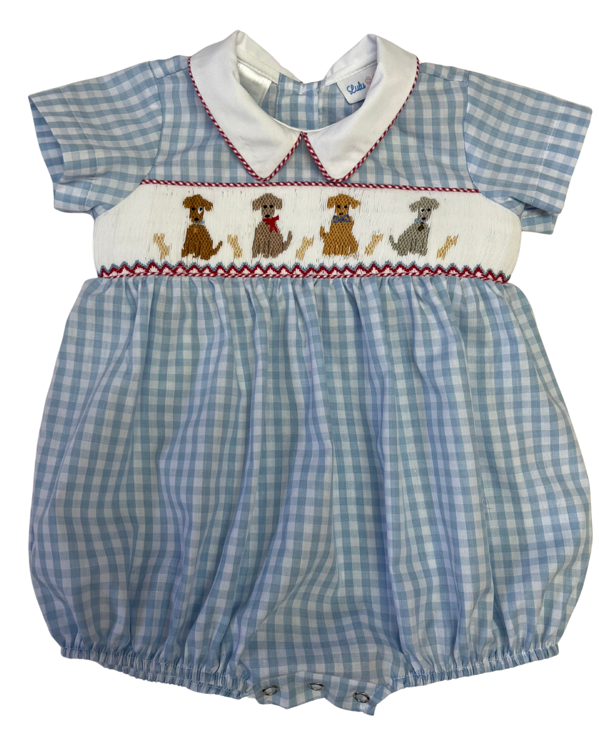 Pups Smocked Boy Bubble from Anderson Parker