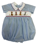 Pups Smocked Boy Bubble from Anderson Parker