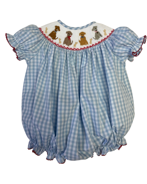Pups Smocked Girl Bubble from Anderson Parker