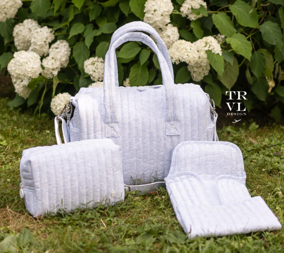 Quilted Stroller Bag Bundle + Changer Mat + Everyday (3 Piece) - Woodland Blue - Anderson Parker