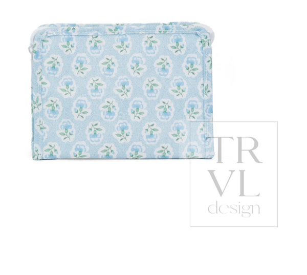 ROADIE MEDIUM Zip Pouch - Petite Fleur Blue from Anderson Parker