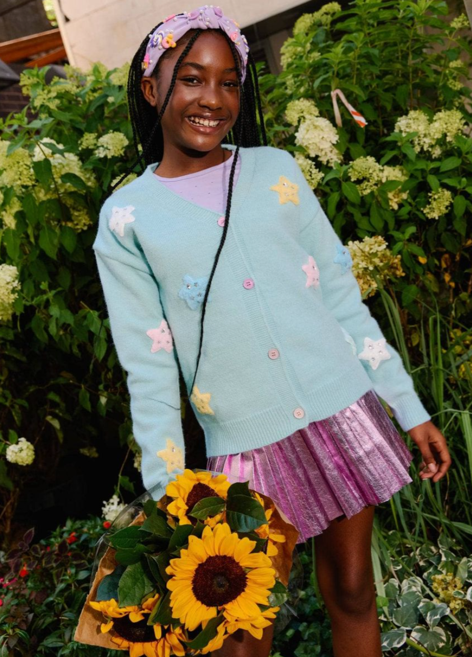 Rainbow Plush Stars Cardigan from Anderson Parker