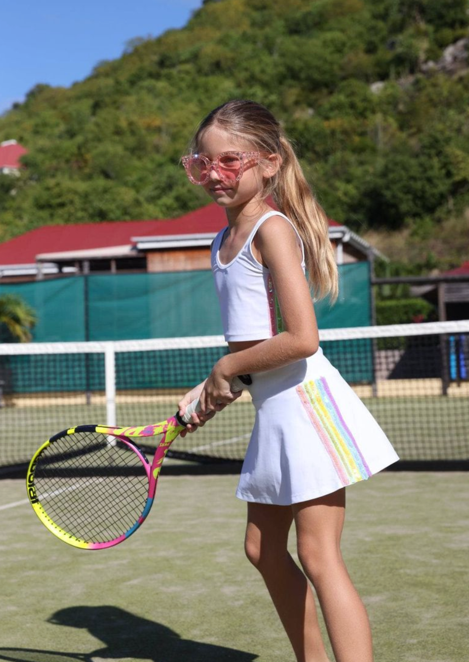 Rainbow Sherbet Sequin Tennis Set from Anderson Parker