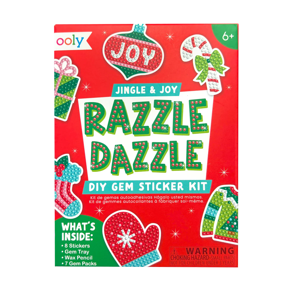 Razzle Dazzle Mini DIY Gem Sticker Kit - Jingle & Joy - 8 Stickers from Anderson Parker