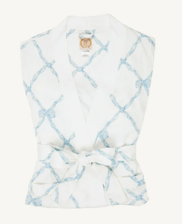 Ready or Not Robe (Women) - Buckhead Blue Belle Meade Bow with Worth Avenue White from Anderson Parker